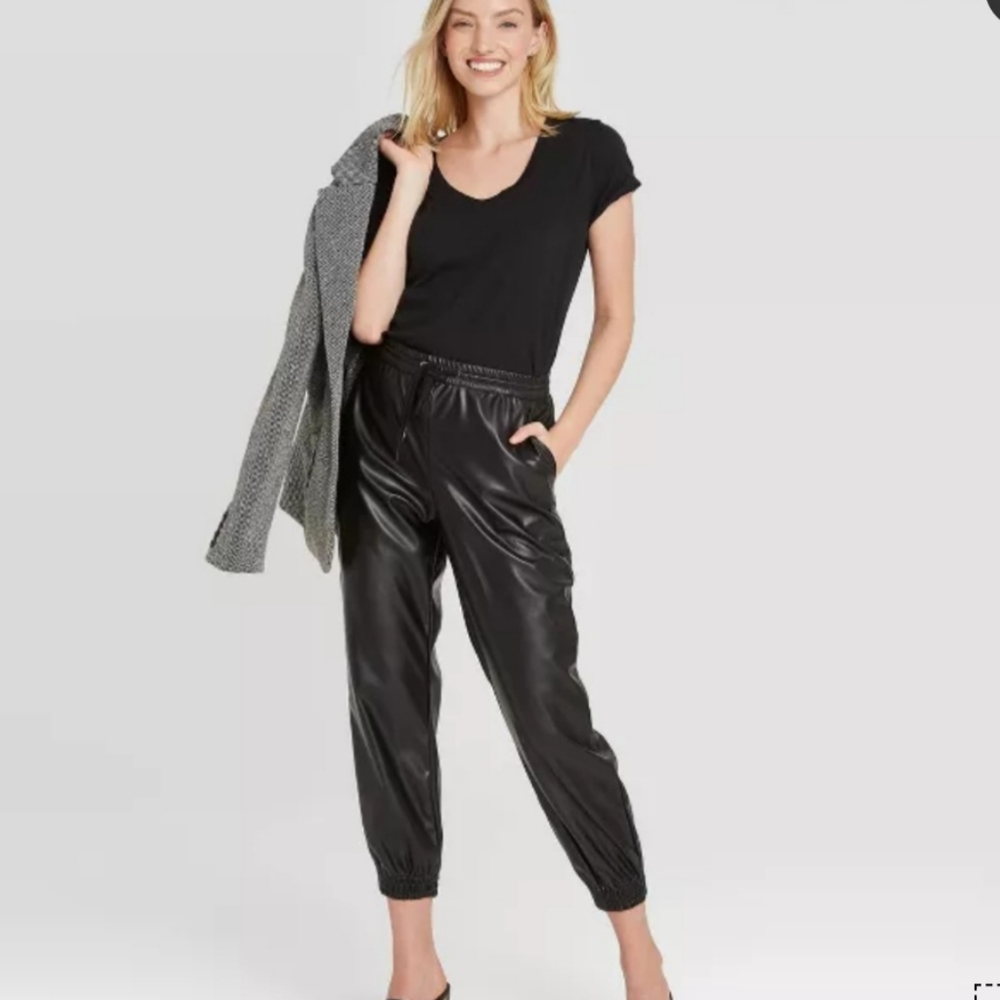 Leather Joggers